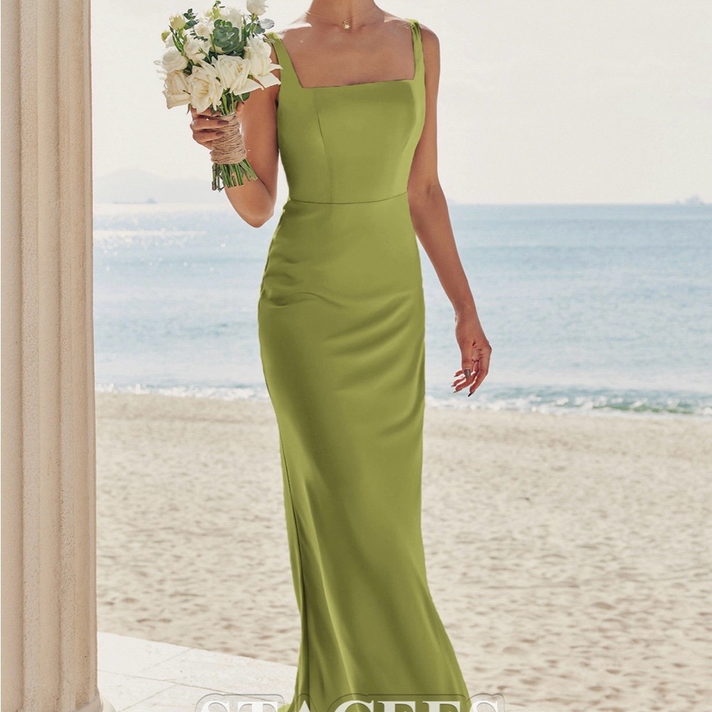 Stacees Avocado Green Bridemaid Dress